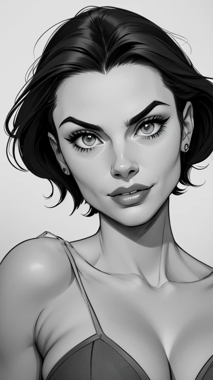 estilo de desenho animado:1.2), Michelle Pfeiffer s Mulher brasileira desenho ART Artline mulher fundo branco Imagem cartoon de uma mulher , roupas sensuais , garota super valente destemida , Ilustra??o estilo desenho animado, estilo de arte dos desenhos animados, estilo de arte dos desenhos animados, digital illustration style, design de personagens altamente detalhado, arte digital detalhada fofa, Fan art horror character design portrait, beautiful black and white digital illustration, retrato de alta qualidade, arte em quadrinhos, retrato do design do personagem, white background Busty without clothes and medium breasts female character cartoon style Michelle Pfeiffer in black and white