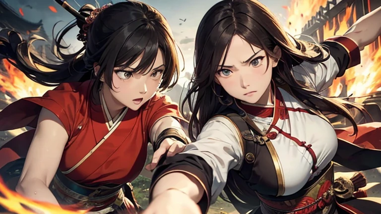 ((Best Quality, 8K, Masterpiece: 1.3)), Chun Li, Masterpiece, Ultra Detail, Ultra HD, 8K, ((Black Pantyhose)), White High Boots, Street Fighter Chun Li, 1girl, Solo, Best Quality, Realistic, Ultra Detailed, (Shiny Skin, Sweating: 1.4), Looking at the Audience, Brown Eyes, Slender, Dynamic Light and Shadow, High Resolution, Sharp Focus, Depth of Field, Fine Eyes, Sharp Pupils, Realistic Pupils, (Thigh Thickness: 1.3), Outdoor, Sky, Detailed Eyes, Backlight, Best Light and Shadow, Intricate Details, Ultra Detailed Details, Capcom Chunli, Upper Body Close-up, Small Thin Waist, Slim Abdomen, Character Standing, Sideways, Looking Back, Big Eyes, Long Eyelashes, Delicate Nose, Instagram Style Girl, Kung Fu Pose, (Upper Body: 1.5), Above the Waist Frame, Perfect Digital Illustration, Computer Background, Wind, Petals, Long Flowing Hair, Artistic Conception, Messy Red Petal Background, Ancient Chinese Architecture, Temple, Temple, Mountain Road Behind You
