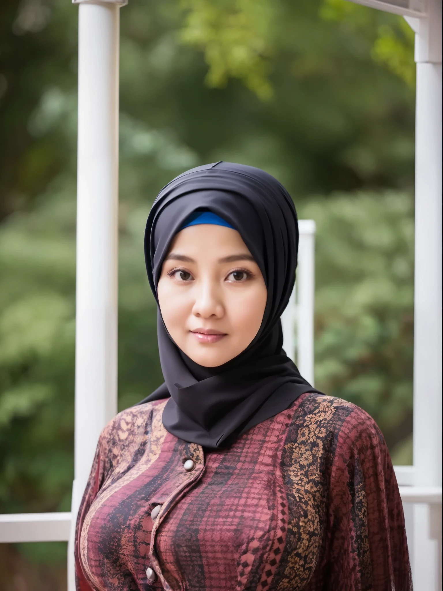 50 years Old, Hijab Indonesian mature woman, Big Tits : 66.9, Gamis, Breast out from her clothes : 1.9, at doctor office, Dark light, at Nighttime