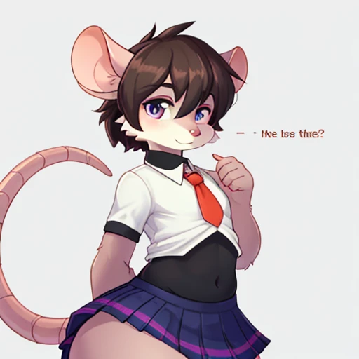 ((Anthro Rat Male gay)) , femboy , wide hips, wearing skirt , big hips , ((Best Quality of pupils )) ,cute Clothing  ,