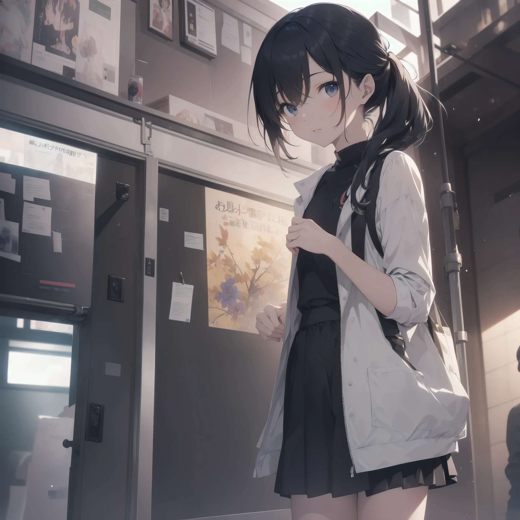 ultra-absurdres-Top quality by artist God, ultra-detailed, high resolution, anime moe artstyle, best anime 8k konachan wallpaper, pixiv contest winner,pool:2810, perfect anatomy,break, 1girl, (Please draw a girl walking sleepily to school alone. )break,(Solo,little female, 13-year-old:1.3),Full limbs, complete fingers, (very short hair), ponytail, flat chest, , small butt, small black eyes, beautiful detailed eyes, well-proportioned iris and pupils, expressive eyes, highres detailed hair, soft expression, school_gym uniform, official_alternate_costume, short gym shorts,(Detailed Lighting), (Detailed background), in the School commute route. break,super detailed skin, Best cinematic lighting powered by famous artist, 8k,beauty illustration,photoshop_(medium),very aesthetic,break,((artist:ixy )), artist:akinashi yuu ,artist:oyari ashito ,artist:kantoku ,