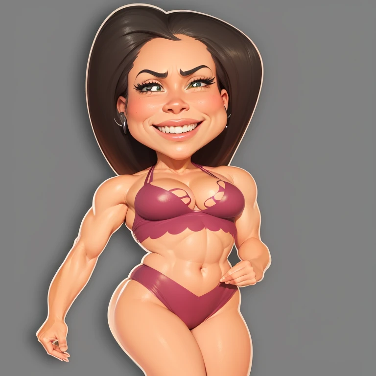 ((digital painting)), ((4k)), ((JIM EIDOMODE)), ((best quality)), cartoon woman in bikini with a big boo, digital cartoon art, cartoon art style , caricature, cel shaded:15, caricature illustration, in cartoon style, Latin, caricatura style, digital art cartoon, cel shaded!!!, show rendering, cartoon digital painting, caricature!!!, Illustration cartoon style, highly detailed cartoon, realistic cartoon, belly, caricature