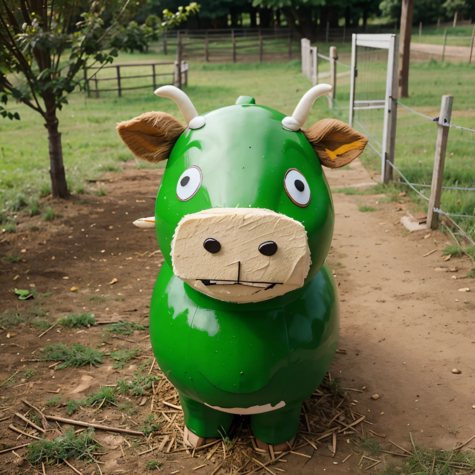 Vegetable cow made by children 