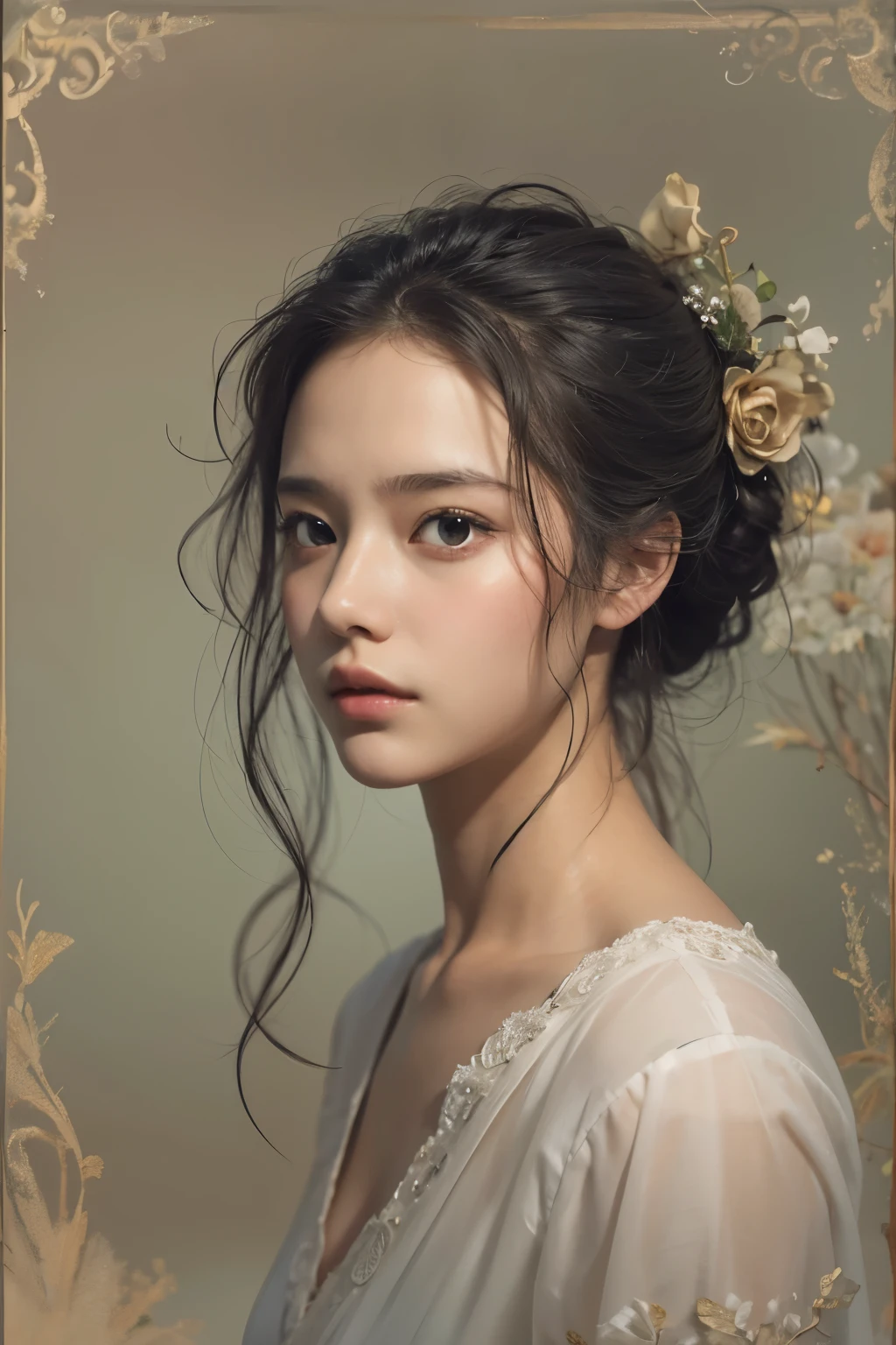 (higher resolution), 허리에 커다란 angel의 날개를 가진 아라페드 여성, No makeup , angel, without makeup, portrait of a girl, Profile picture, Use Instagram Filters, Subtle soft and dim light, perfect face, julia sardinian, full body,