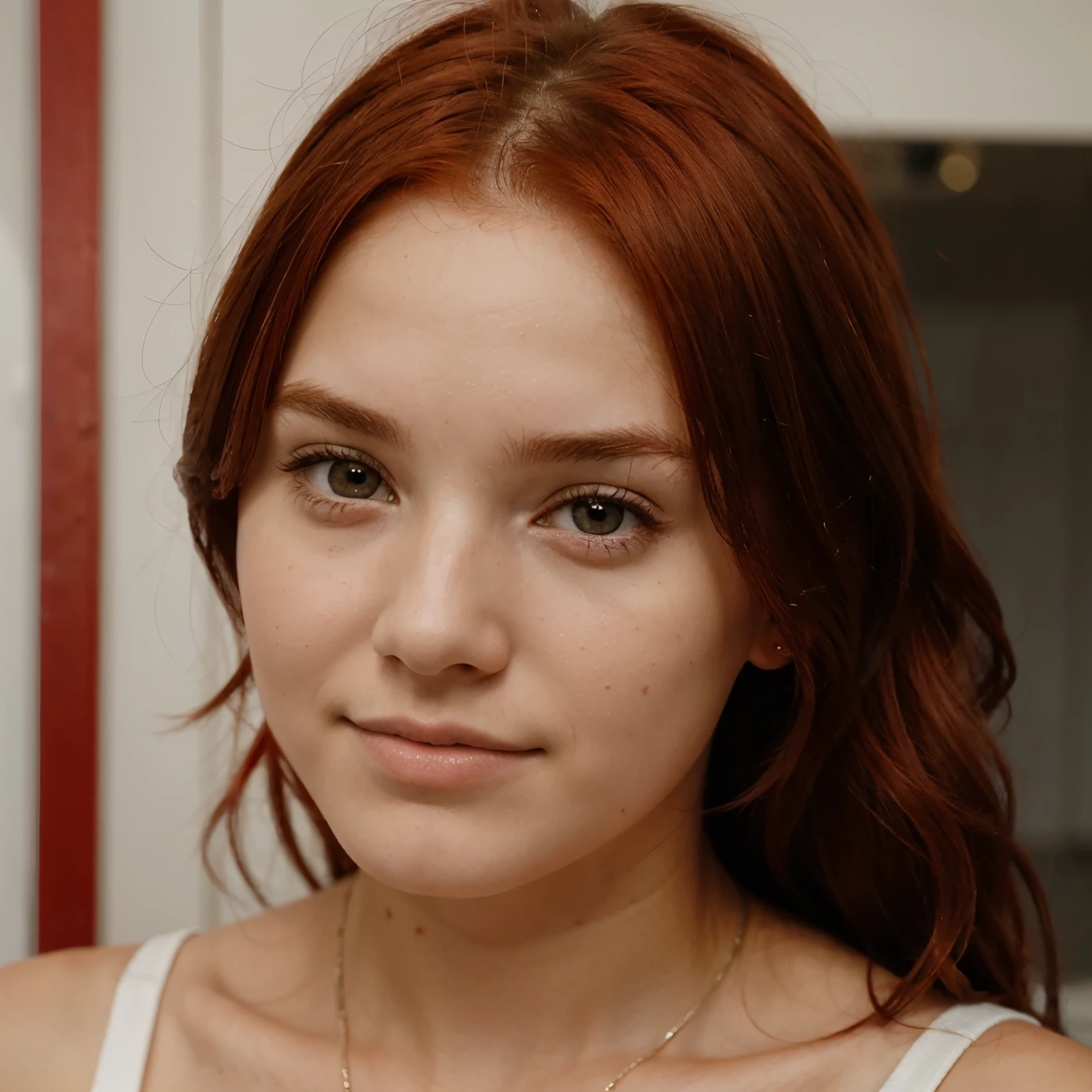 Black woman, white eyes, redhead