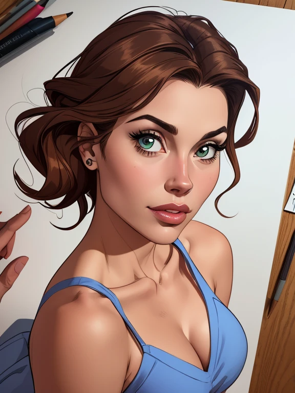 estilo de desenho animado:1.2), Michelle Pfeiffer s Mulher brasileira desenho ART Artline mulher  Imagem cartoon de uma mulher , roupas sensuais , garota super valente destemida , Ilustra??o estilo desenho animado, estilo de arte dos desenhos animados, estilo de arte dos desenhos animados, digital illustration style, design de personagens altamente detalhado, arte digital detalhada fofa, Fan art horror character design portrait, beautiful high quality portrait digital illustration, arte em quadrinhos, retrato do design do personagem, Busty undressed and medium breasted cartoon style female character Michelle Pfeiffer