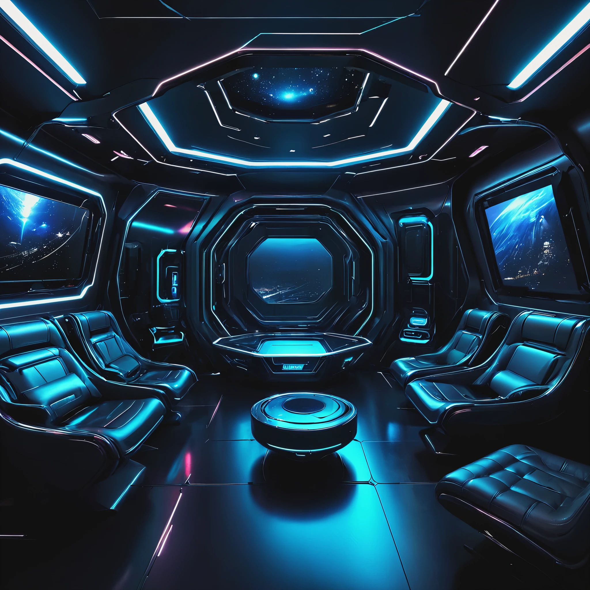 Room of the future in a dark style