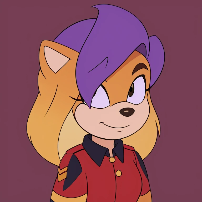 Sergeant, mobian, multi-colored hair, purple hair, yellow hair, female
