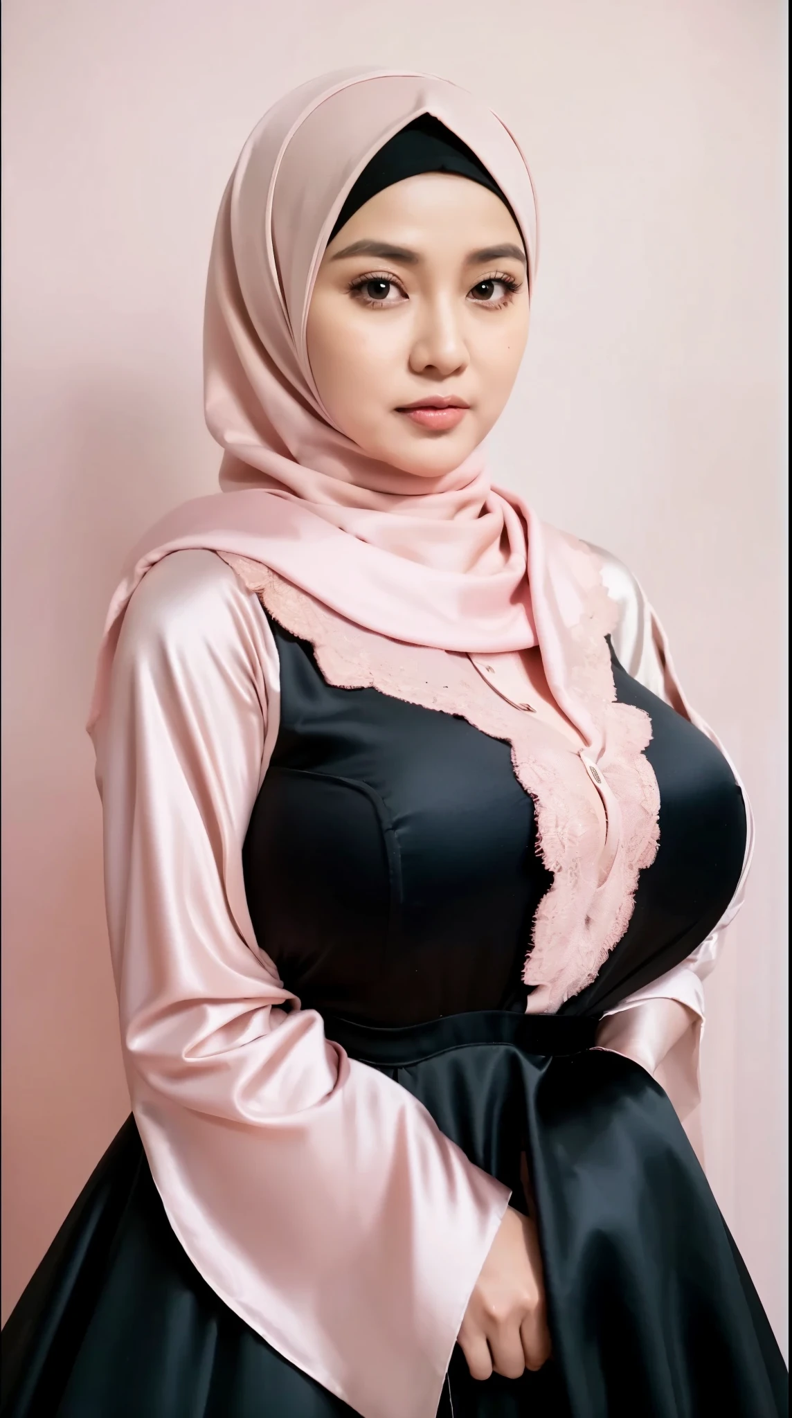 50 years Old, Hijab Indonesian mature woman, Big Tits : 66.9, Gamis, Breast out from her clothes : 1.9, at doctor office, Dark light, at Nighttime
