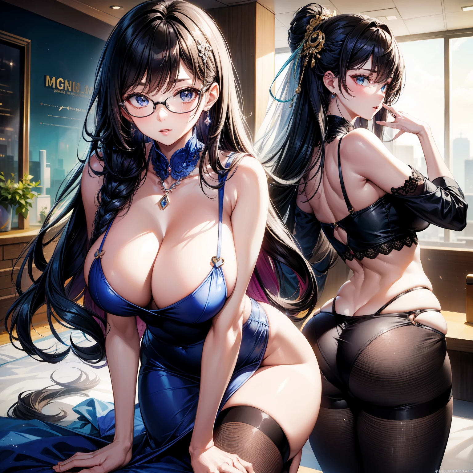 (8k ,Ultra Detailed,The best masterpiece,nature,Perfect work of art,Perfect female body),Two Women,Sister and younger sister, sisters,Rainbow hair,Perfect face,(huge ),Neighbor's Wife,woman hairstyle,elegant wife,Exquisite and inspiring ,20 years old,White skin,Messy hair,Perfect sexy body,Tone,flirtatious,Very large ,Yao Liu,Big butt very detailed,young beautiful teacher,teacher,wear glasses,Dance in a nightclub,Detail background,necklace,Perfect eyes,,T-shaped small size,huge big