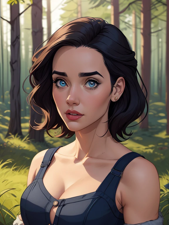 Personagem mulher PinUp dos anos 30 com marcas de guerras Imagem de desenho animado de uma mulher .Ilustra??o estilo desenho animado, estilo de arte dos desenhos animados, estilo de arte dos desenhos animados, digital illustration style, design de personagens altamente detalhado, arte digital detalhada coragem, Forest fan art, Design de personagens de retrato, beautiful digital illustration, retrato de alta qualidade, Arte em quadrinhos, mulher jovem cabelo com transas lindas . Beautiful lined eyes Medium large bust and wonderful sexy clothes. image expression of sexual desire from waist to uniform illustration Jennifer Connelly Fallout 23