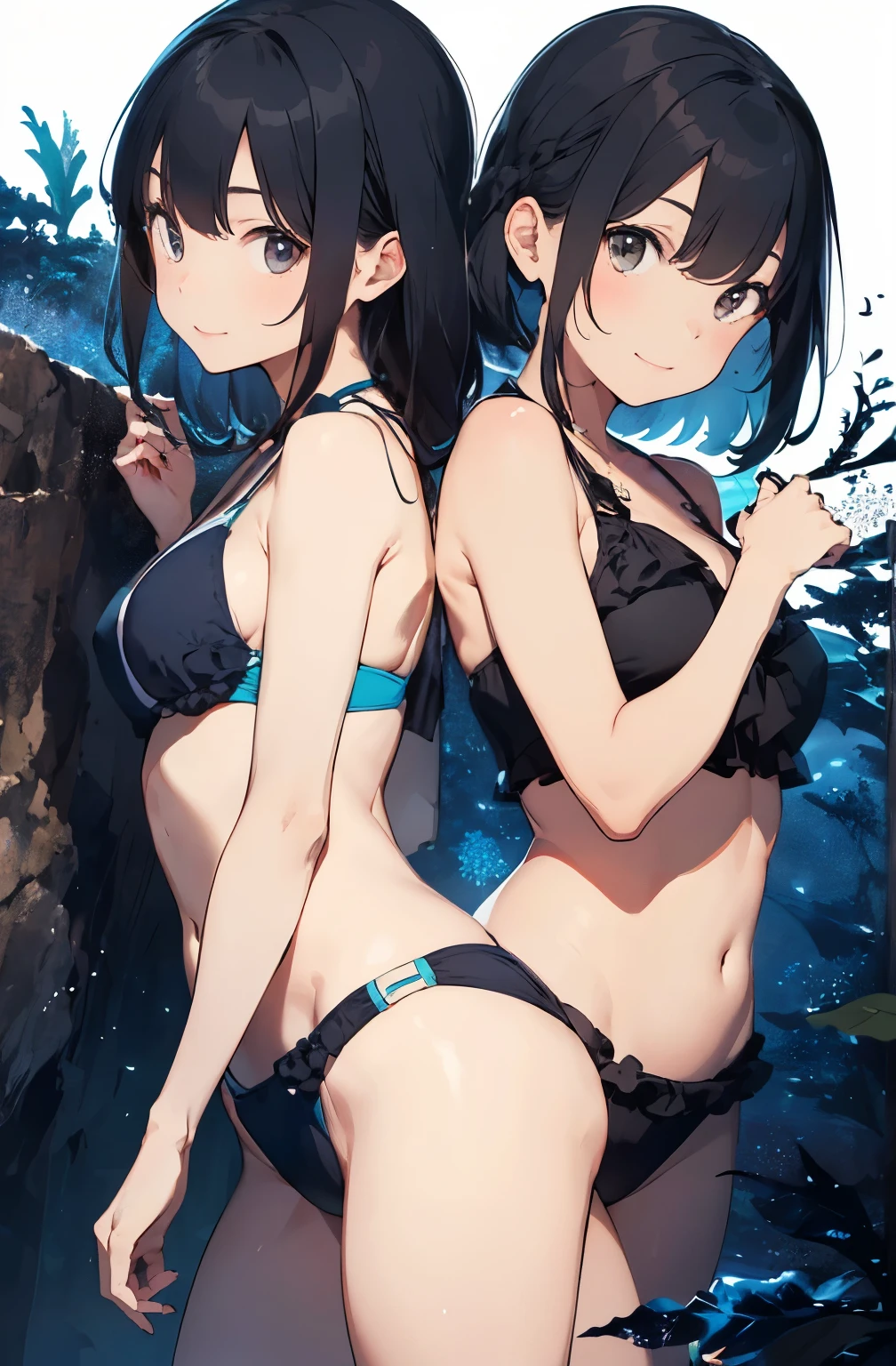 High resolution、
One beautiful young woman、
(Masterpiece 1.5),super high quality, Very detailed,Perfect drawing,NFSW、Beautiful woman、Beautiful, glowing skin、A kind smile、Beautiful black hair、Braiding、(((beautiful swimwear)))、(((Luxury Swimwear))),3D、16K Illustrations、((Clear Face))、High resolution、Nice background、Beautiful background、Spotlight、Vibrant colors、(((Detail View)))、Perfect beautiful girl、(((Perfect photo))),beautiful fingers,beautiful hands,fingertip,nail,arms behind back,Wakame seaweed、Wakame seaweed、Wakame seaweed、Wakame seaweed、Wakame seaweed、Wakame seaweed、Wakame seaweed、