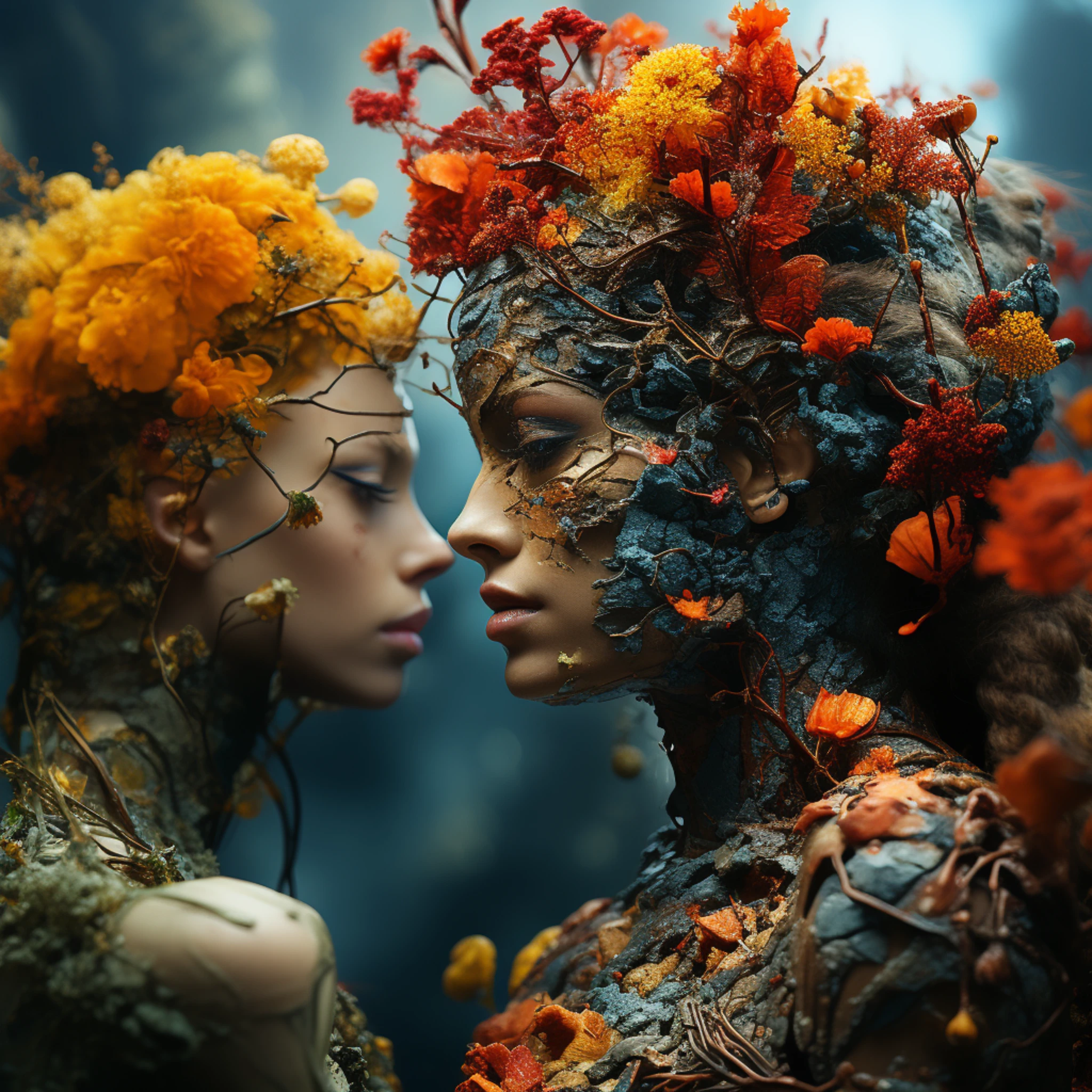 double contact,An explosion of rainbow-colored translucent lilies,(the lilies:1.37)realistic female body,Rendered by Octane,unreal-engine,Rococo paper cutting,green and white watercolor,