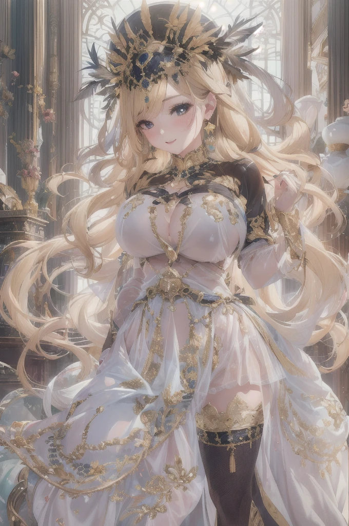 過去最高のmasterpiece、beautiful美しさ, 3D Second Element, rich, blonde, skirt, stockings, High heels, star、(Highly detailed CG Unity 8k wallpaper),(masterpiece), (highest quality), (Very detailed), (Best Work),(Best Shadow), (sharp eyeliner, eye shadow, fine eye:1.1), (超High resolution,Realistic,Realistic),(8k,RAW Photos),Mature Woman、Sensual curves、Huge breasts、Thighs、bubble、お尻のmasterpiece, full body shot, beautiful女性, Captivating smile, Thick lips, chubby lips, blush, Watching the audience, Provocative expression, beautiful髪型, Cleavage, Plump、Curvy Hips、Attractive face、Sexy Dress、An inviting gaze、Expressing emotions、(((Erotic Dress)))、Gorgeous Accessories 、big breastsの女性, Golden Hair, colored feather, Metal ornaments, colored Flowers, particle, Light, (1 girl:1.3),(Fractal Art:1.1),(colorful:1.1)、(Flowers:1.3),Most detailed,(Tangled:1.2), (Dynamic pose), (Abstract background:1.3), (Shiny skin), (Many colors :1.4), ,(Earrings:1.4), (feather:1.4),masterpiece, highest quality, Very detailed, 30~40 years, full body shot, beautiful 、Various hairstyles,Gold Headband,Ample breasts,beautiful butt,Greek clothing,Tulle covers the chest area,Perfect balance, Costume details,marble,cinematic Lighting, Film Grain, High Detail, Openwork decoration,(((colorfulな最高級ドレス)))、(((解剖学的に正しいbody))) ,big breasts,Cowboy Shot, blush, (((1 girl))), Perfect Face, (((highest quality))), (Very detailed), detailed face and eye, (alone), High resolution、beautifuleye,(((Sexy pose)))、(((整ったbig breasts)))、((beautiful eye))、luxury、(((超High resolution)))、(((Detailed Description)))、(((ぽっちゃりbody型)))、(((解剖学的構造に一致したbodyの部位)))、beautiful長いまつ毛、バランスのとれたbody型,The legs and arms are just the right size.、Fishnet tights、glamorous、(((Clear white and black eye)))、lipstick、Sparkling、(Undistorted face, eye, body)、jewelry、gem、(長くカールしたbeautifulまつ毛)、(((バランス良いbeautiful胸)))、(transparent, Exquisite skin:1.2)、(((完璧なglamorousボディー)))、Actress's face、Super beautiful、Cute Smile、Healing beauty、Flower Shower、(((完璧なeye)))、Realistic depiction、Super sexy、Shiny、glamorous、double eyelids、Excellent shadow correction、(((ぼやけていないeye)))、(((Plump face)))、Cute face 、(((Shiny輝く肌))) 、(((Gorgeous long dress)))