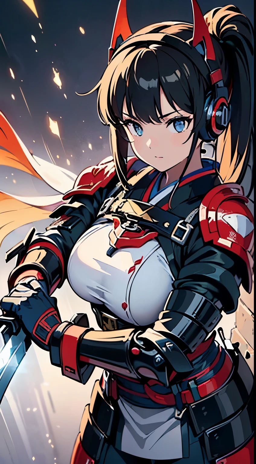 Pointing to the top right corner, outstretched arm, optimus prime as a woman, yelling, ((cleric)), ((breasts big))), ((Fine body)), ((Balanced Body)) ,(breasts big), ((big boobies)), (boca aberta yelling), super cleavage, ((big neckline)), facing the public, (18 years old), wet transparent clothes, work of art, 8k, model face, perfect hand, aiming, only the index finger raised, other fingers closed, sem logo, no back ground, optimus prime helmet, super detailed image, light effects, 3dcg, longye hair