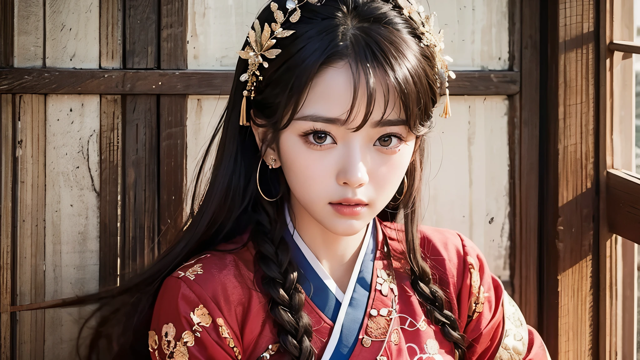 (best quality, 8K, masterpiece: 1.3), ((((((Incredibly huge breasts: 0.8))))), (beautiful face:1.3), traditional hanbok, beauties of joseon dynasty, Huge fantasy style castle, A Joseon woman summoned to a fantasy world,