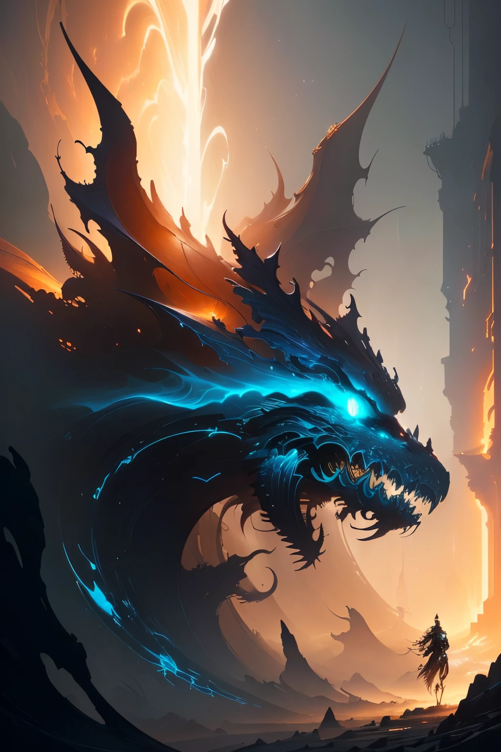 Best quality, masterpiece, super high resolution, no human, an adult red dragon in a futuristic cyberpunk garden, enchanting, high detail, (red dragon scales), (breathing fire), (red wings), looking at camera, long tail, masterpiece (realistic texture: 1.2), (realistic details: 1.2), (realistic details: 1.2), ([front | side]:1.1), HDR, ultra-refined 3D modeling, as magical as the style paintings painted by Tim Burton, Dale Chihuly, Xiaolongcheng, Cyril Rolando and other authors such as Jr. Gigue. Shadows and lighting intertwine to create brilliant effects.