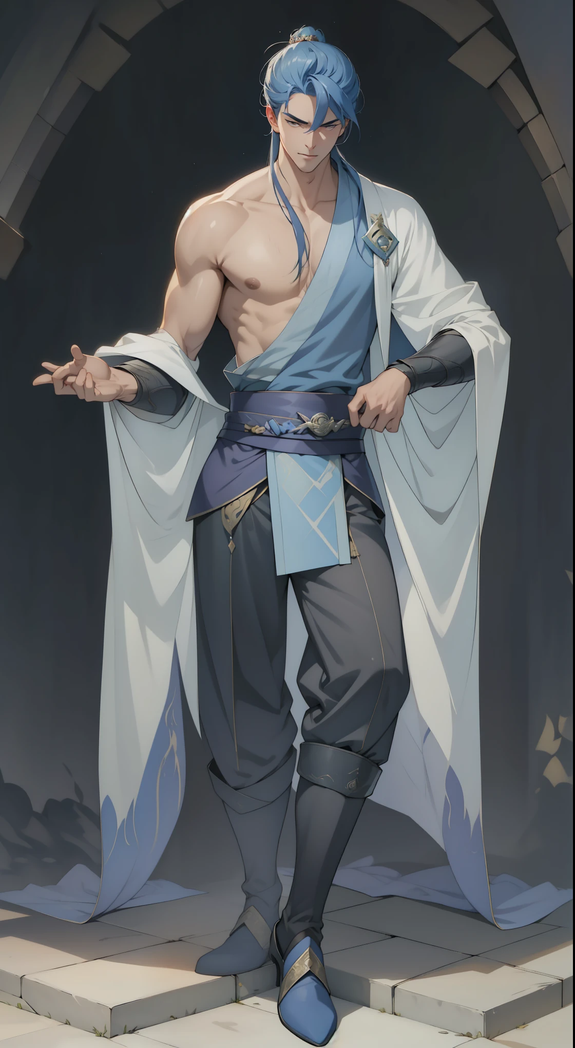 um close de uma pessoa fantasiada em um lance de escadas, keqing do impacto genshin, Heise Jinyao, artwork in the style of Guweiz, zhongli do impacto genshin, Guweiz, retrato completo do Elementalista, estilo ross tran, ross tran 8k, xianxia de corpo inteiro