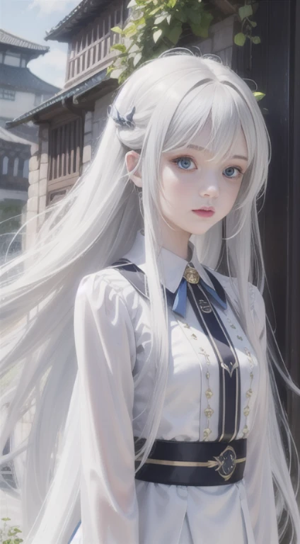 Girl staring at something with long Gray Hair and blue eyes, Anime drawings inspired by Knight Lee, pixiv, Digital Art, Gray Hair girl, flowing Gray Hair, perfect Gray Hair girl, light through Gray Hair, Gray Hair, Detailed portrait of an anime girl, Gray Hair god, Anime Girl Profile, beautiful anime portrait, Detailed digital anime art, beautiful, Realistic
