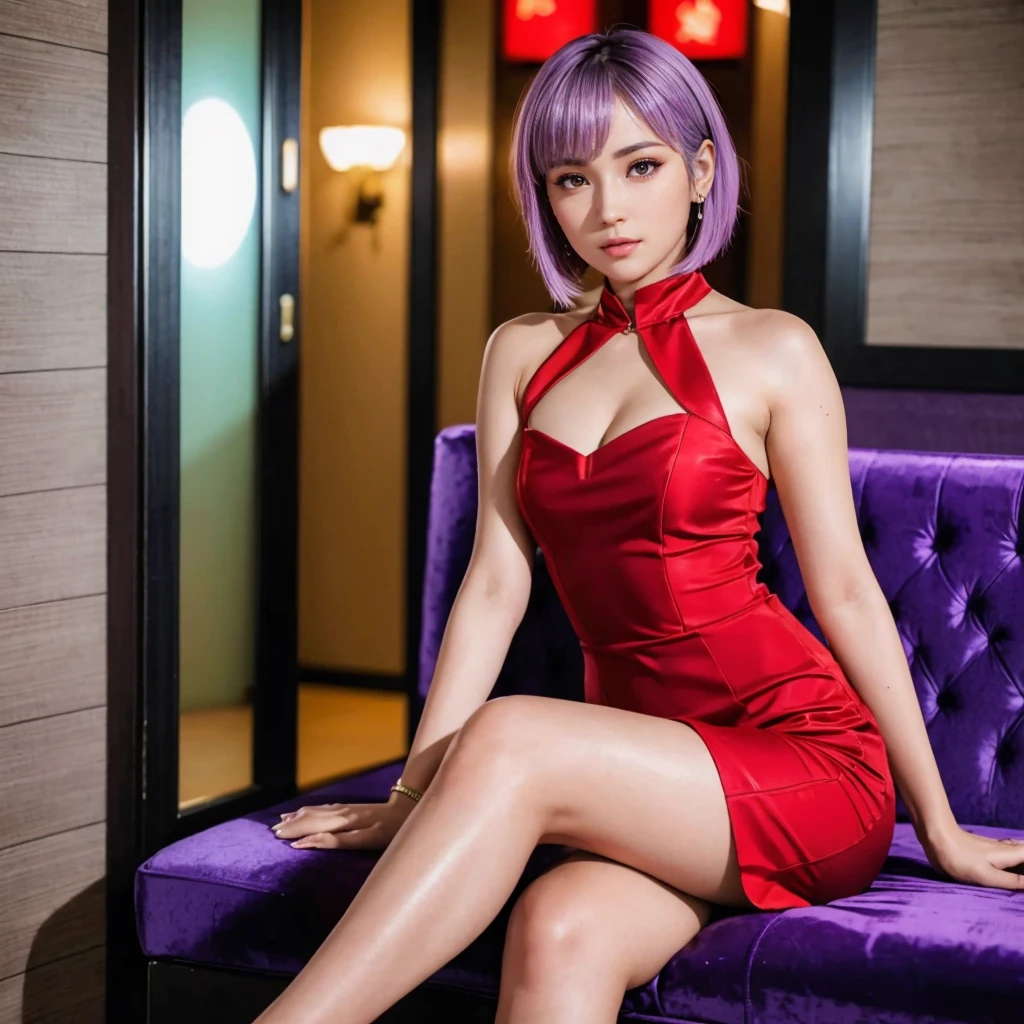 Ayane, (melhor qualidade,ultra-detalhado),(Realista:1.37), rosto bonito e detalhado, Textura ultrarrealista, rosto delicado, corpo delicado, batom vermelho, cores vivas. High definition, 8k. athletic body,
