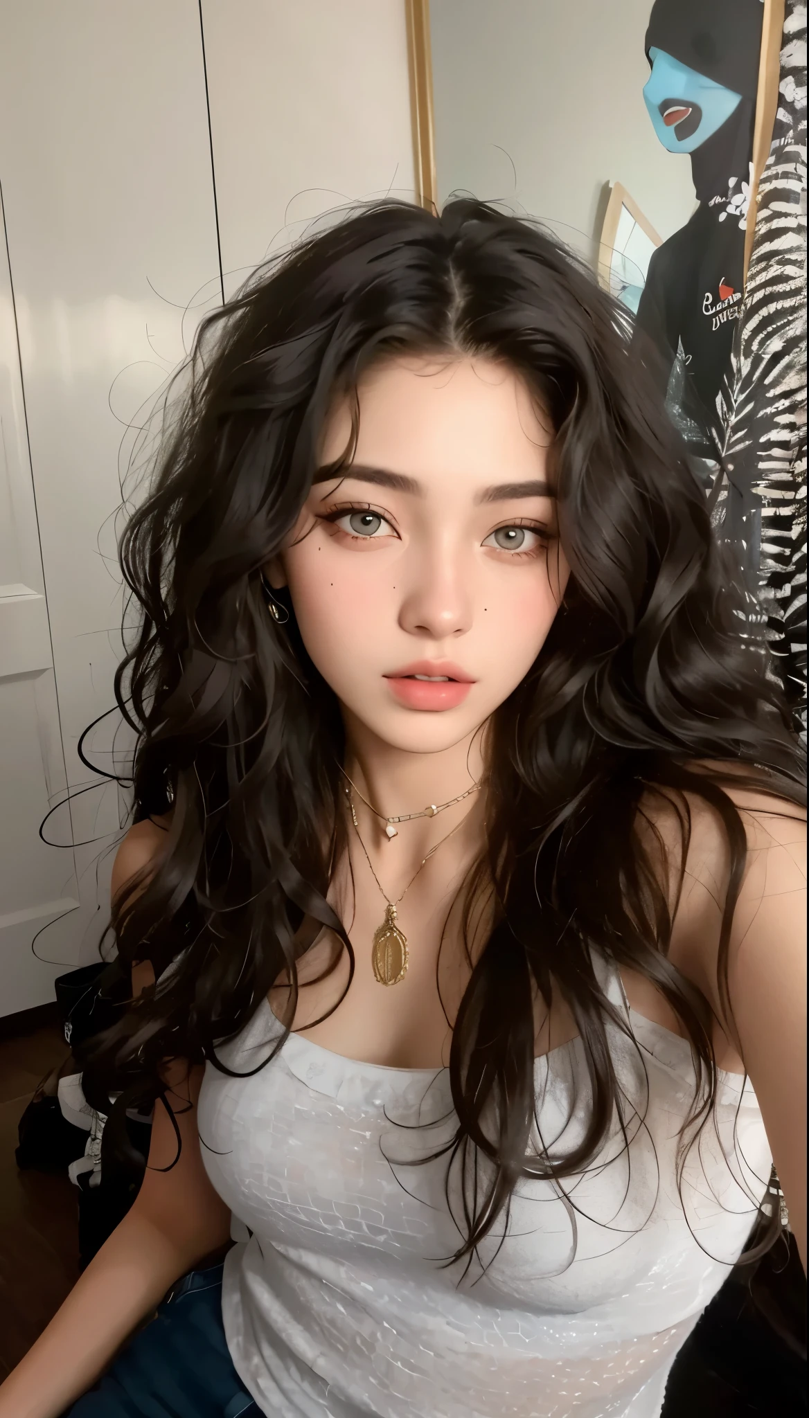 Mujer arafed con pelo largo con sombrero y camiseta blanca., Hermosa modelo joven, sin maquillaje, Anna Nikolanova aka Newmilky, Cara perfecta ), Modelo muy bonita, con sombrero, angelina stroganova, Modelo de Instagram, 2 4 year old female model, 🤤 girl portrait, Sin maquillaje cabello ondulado, cara extremadamente hermosa, Hermosos rasgos de cara fina