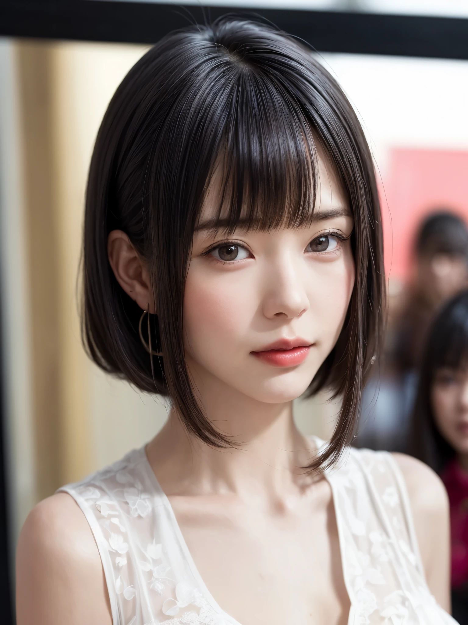 (software:1.8、masterpiece, highest quality),1 girl, alone, hyper Realistic, Realistic,Realistic, Looking at the audience, Light brown eyes:1.4,Brunette Short Bob Hair with highly detailed shiny hair, Brightly colored winter clothes, Lepangas:1.4), Outdoor, Mouth closed, Upper Body、big chest eye、eyelash、{Hugeな|big chest|Hugeなな|Mega} whole :2, chestの谷間:2、(((big chest eye、Short Bob Hair、Highlights from Students、Looking at the audience、She is very beautiful and cute、Show me your ears、Long neck、smile、Close your mouth and smile、Bangs and beautiful teeth)))、Ideal body type、(Norway covered in snow in winter)、美しいLong neck:1.4、(({Huge|big|Hugeな|Mega} chest, chestの谷間:2、Upper Bodyは何も身に付けていない:2))、(((Portraiture:2)))、Perfect Anatomy