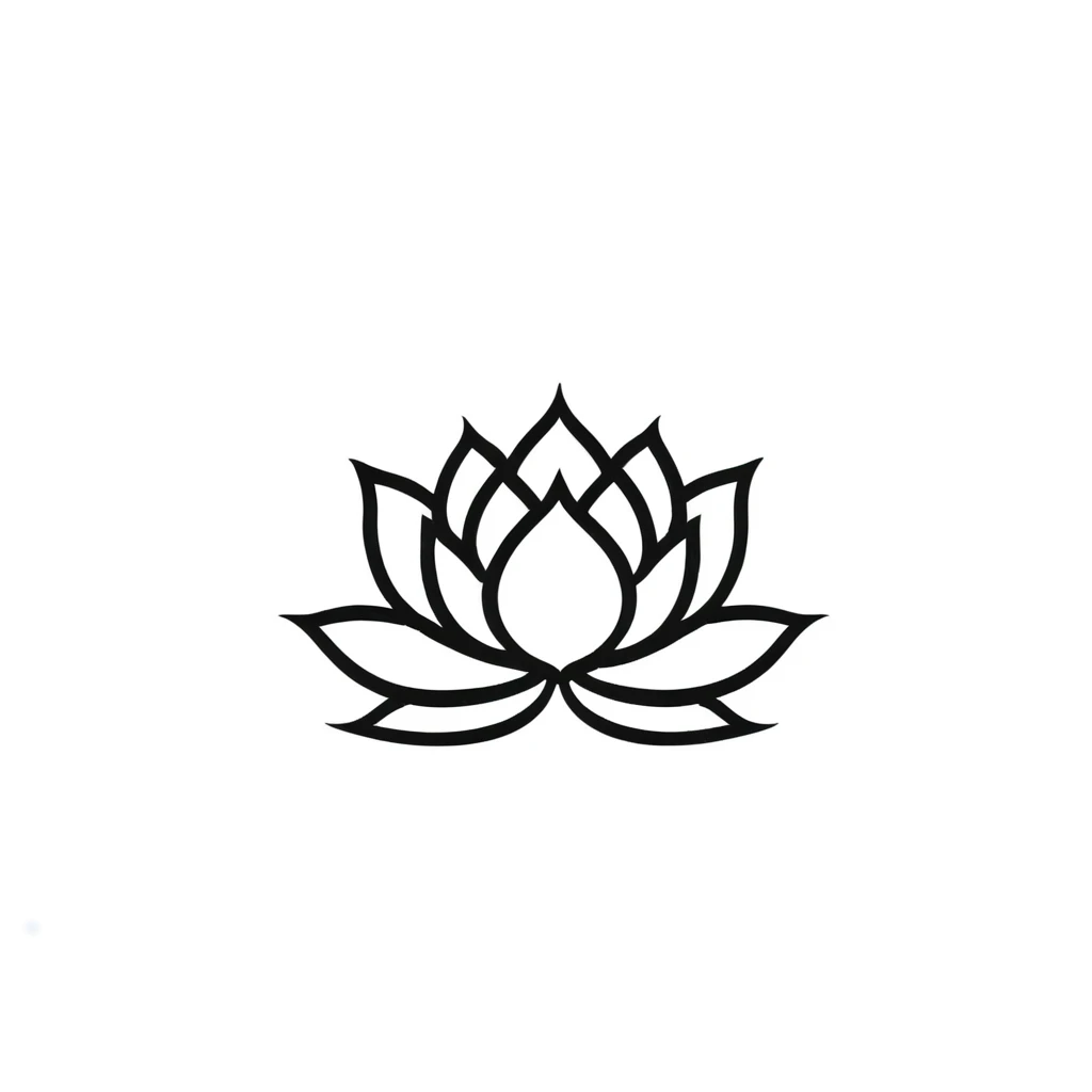 a black silhoutte of lotus