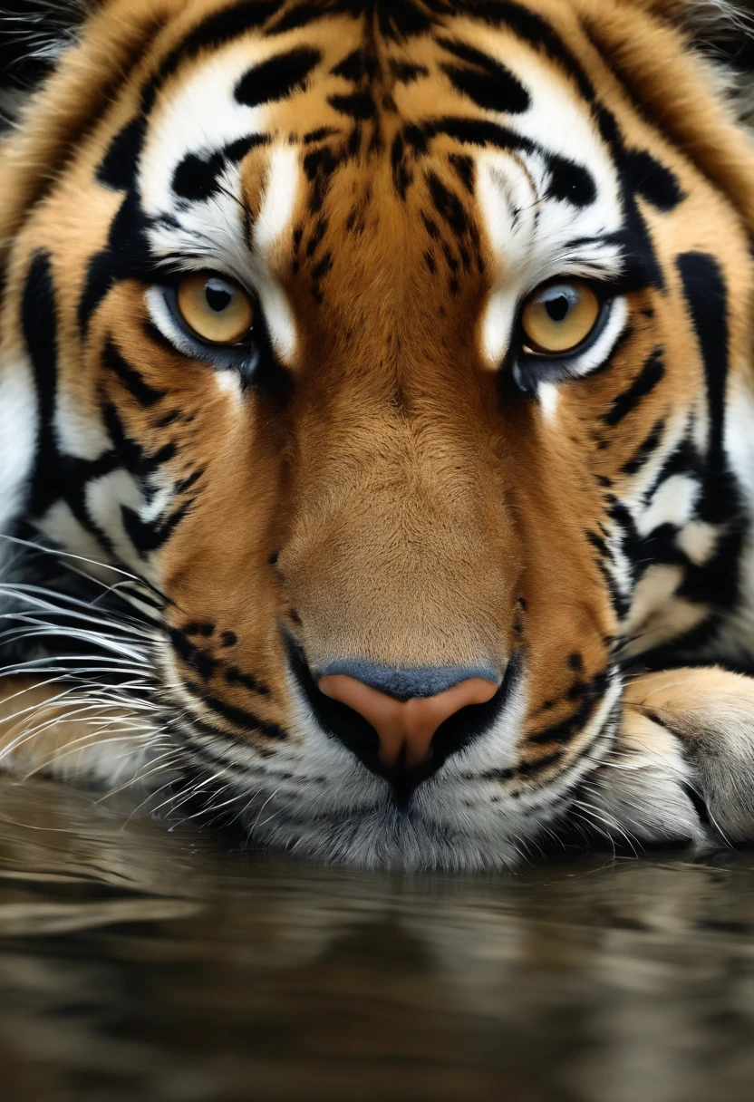 pintura de um tigre e um cachorro deitado em um caminho, uma pintura fotorrealista inspirada em Dahlov Ipcar, vencedor do concurso shutterstock, fotorrealismo, belos animais detalhados, manchado ultra realista, Imagem realista, pintura de animais, incrivelmente realista, ultra Imagem realista, extremamente realista, hyperImagem realista, award-winning pet photography, estilo realista de foto, !!Altamente detalhado