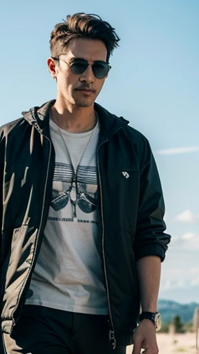 Survival clothes、(A man wearing sunglasses is walking)
