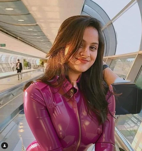 hot, pink latex suit ,tits,