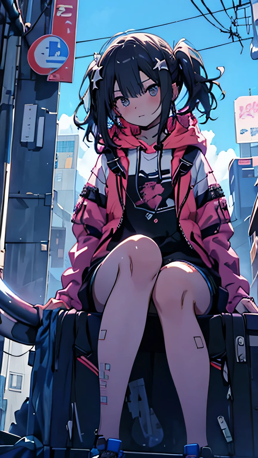 {{Makoto Shinkai styled anime}}, Jump in the air, {{Beautiful and complex triads}}, Beautiful Eyes,Burgundy Red Magic Hoodie, {Glitch Art}, Surrealism, {{whole body}}, Lots of details, Luminism, masterpiece, Three-dimensional effect, 3D Rendering, Octane Rendering, {{A combination of thick and loose lines}}, Isoscale, Amazing full color, {{Highly detailed face}}, {{rule of thirds}}, 8k resolution,Neon lighting,Showing panties,One girl,Camel Toe,Pussy Line,Nipples visible through clothing,bob hair,Pussy juice stain,traces of saliva,