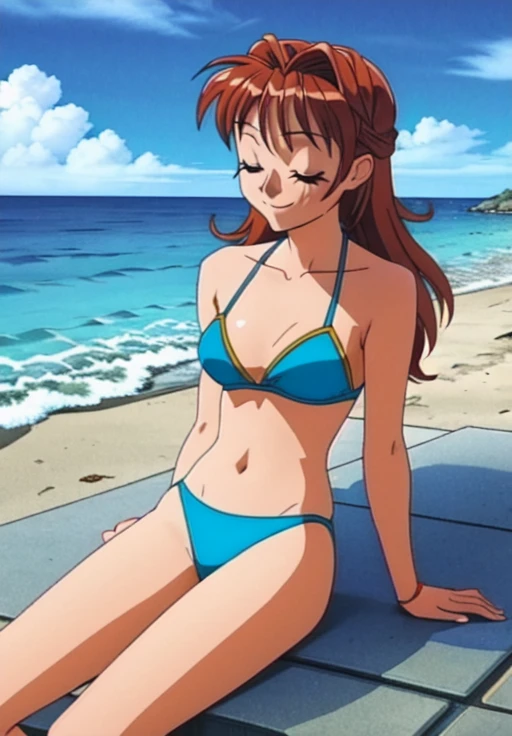 alone, bikini,Swimwear, smile, Mouth closed,
