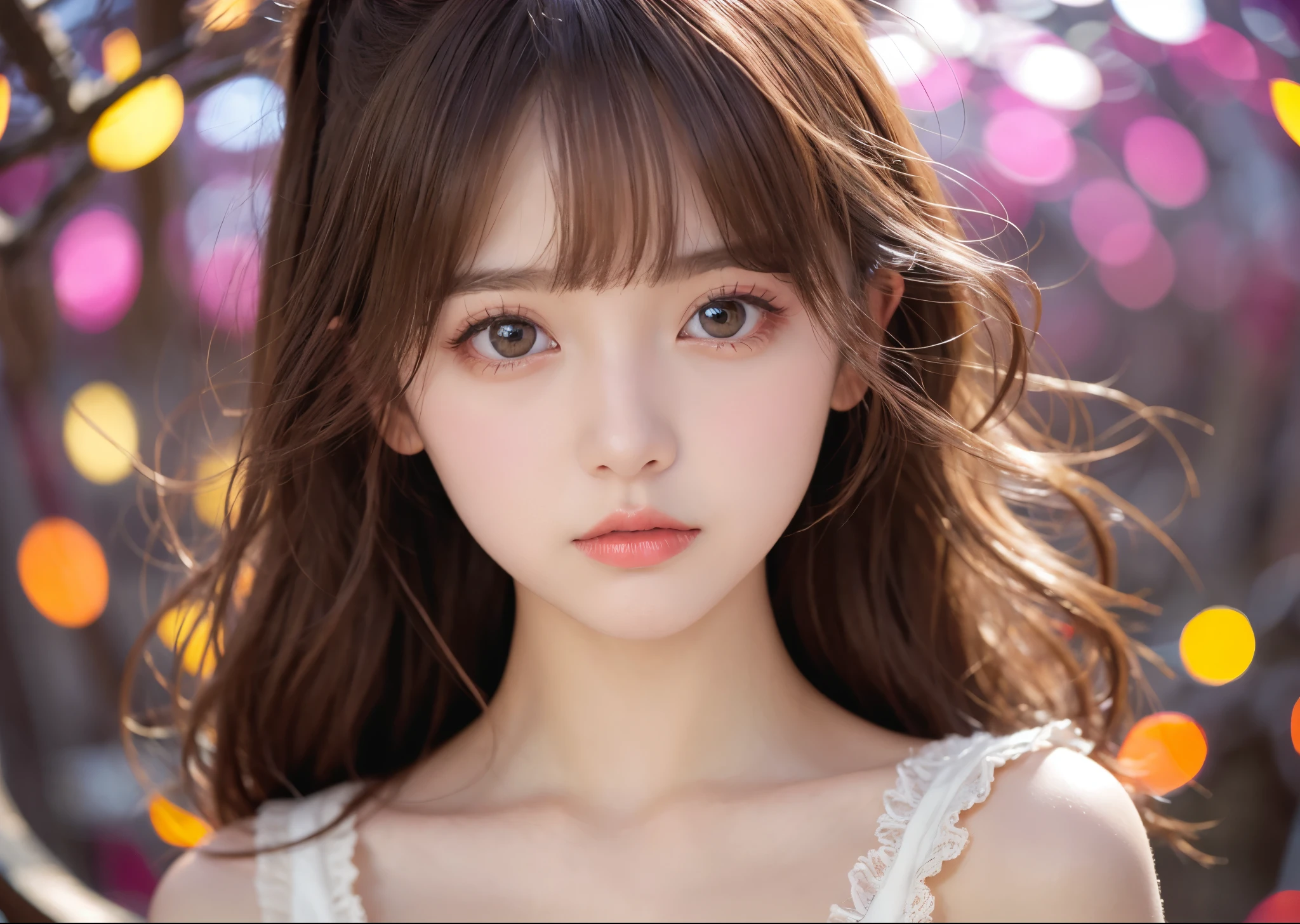 Psychedelic world、Lolita Fashion、((Two beautiful girls))、18-year-old girl、Big eyes、Small breasts、Light Brown Hair、colorful gel background、Fractal Background、Perfect lighting、Sharp focus、High resolution、High resolution、High color reproducibility、High resolution、Ultra-realistic、Photorealistic