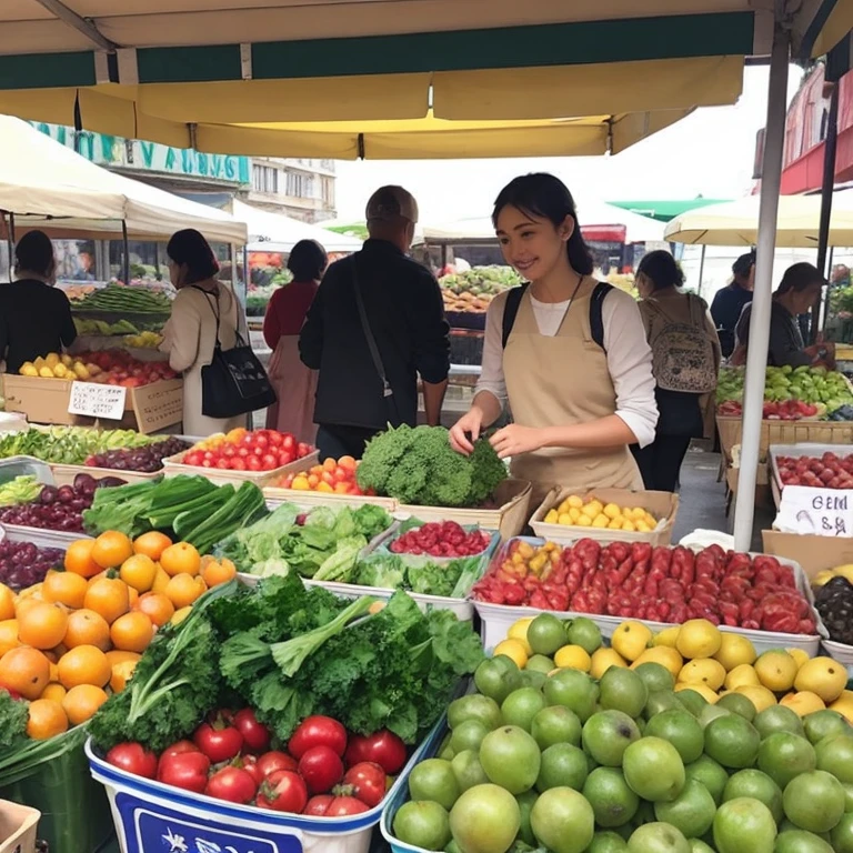 “Roman Market” Prompt: “Roman market with fresh fruits and vegetables”