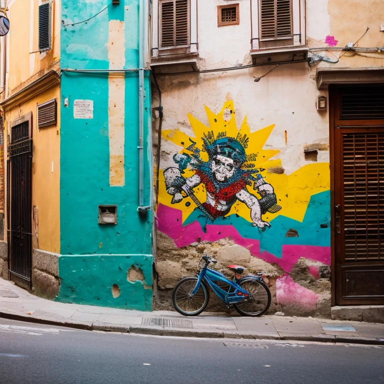 “Street Art in Rome” Prompt: “Roman walls with colorful graffiti”