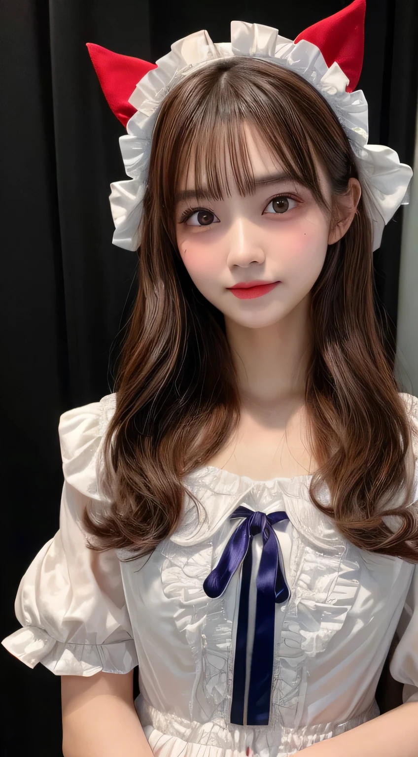 Halloween、Halloween Costumes、Lolita、((Highest quality、8k、Masterpiece:1.3))、Sharp focus:1.2、Image quality、Japanese woman、single、Realistic-looking skin、life-like face、brown hair、camera、Whole Esbian、eyelash、tear sac、smile、