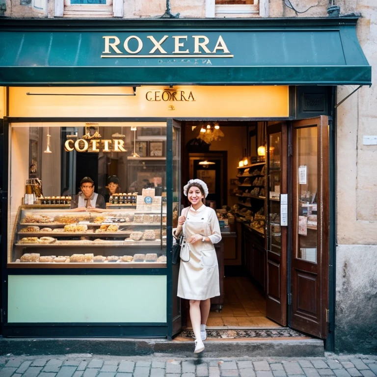 “Roman Gelateria” Prompt: “People who enjoy gelato々"A store with