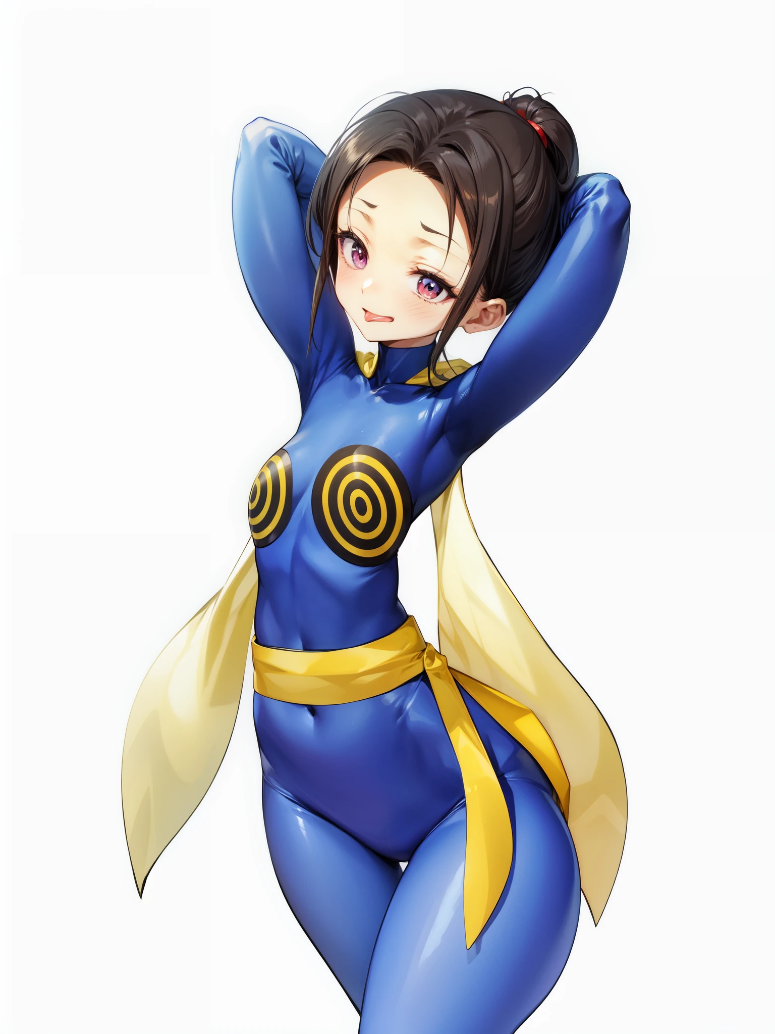 Close-up of a woman in blue and gold costume, Saiyan Girl, wonderful, nano girl, Female body type, Inspired by Hiromu Arakawa, Anime Manga Robot!! Anime Girls, Fubuki, Full Body Suit, by Hiromu Arakawa, , wonderful, silk, Beautiful and attractive anime teen, Anime Girls of the future, tears,Drooling,Pee,Sweat,Ahegao,Tongue out,incontinence,incontinenceして股間を濡らしている,Peeing,White semen in the crotch,Mouth open and tongue out,Sticking out your tongue and drooling,Estrus,Nipple Pochi,Eyes wide open,Estrus!!!,Blushing,Drooling with excitement,White semen in the crotch,White stain in crotch,Droolingが垂れている,垂れたDroolingが胸についている,Crotch stain,Crotch stainのあと,feeling sexual,Excited,Nipples are erect,Face is hot,Joy,Lust!!!,Lustして舌を出している,Lustして涎を垂れ流している