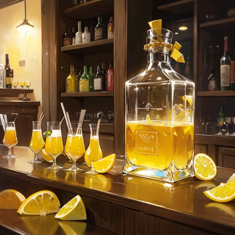 “Roman Limoncello” prompt: “A Roman bar to sample Limoncello”