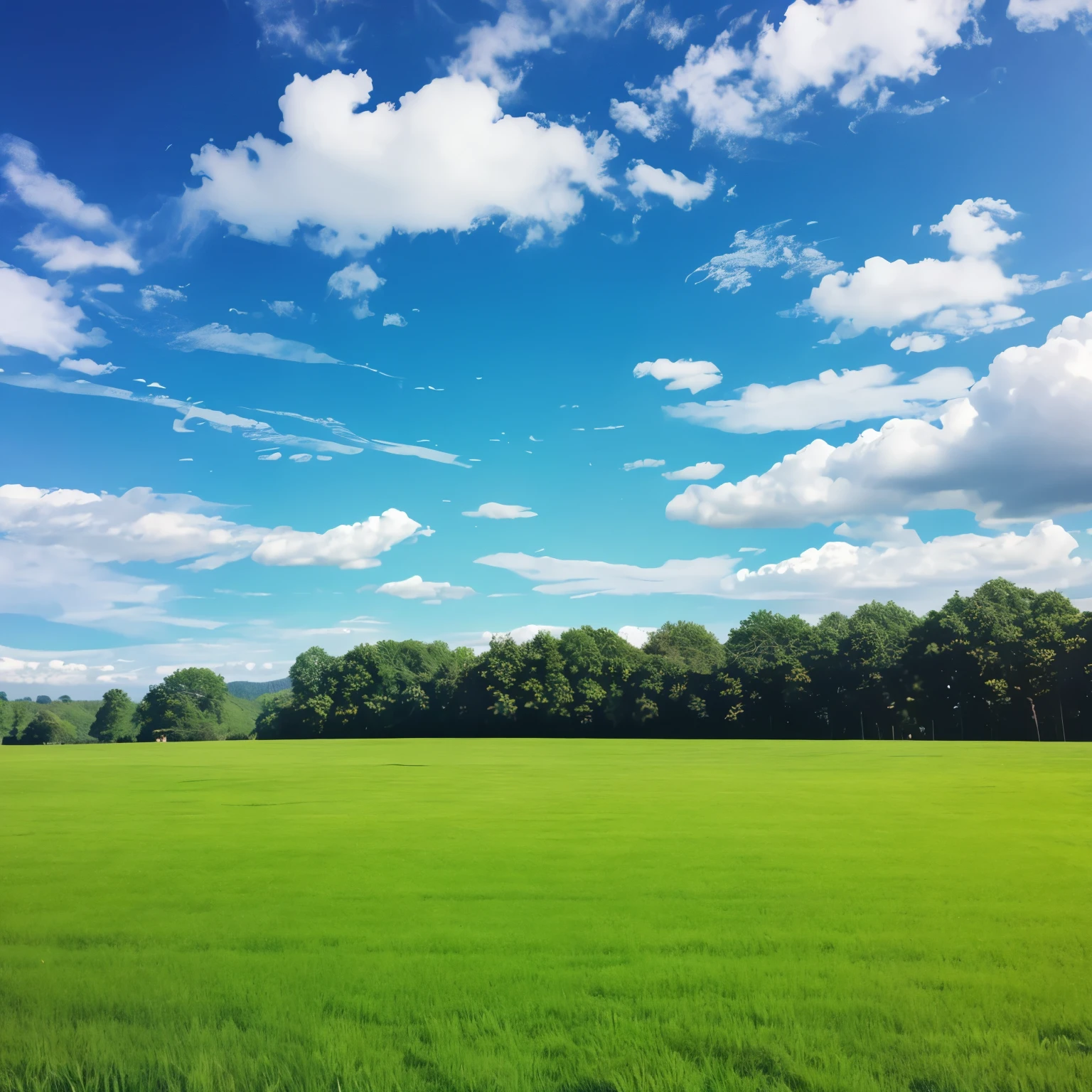 Green field and blue sky
