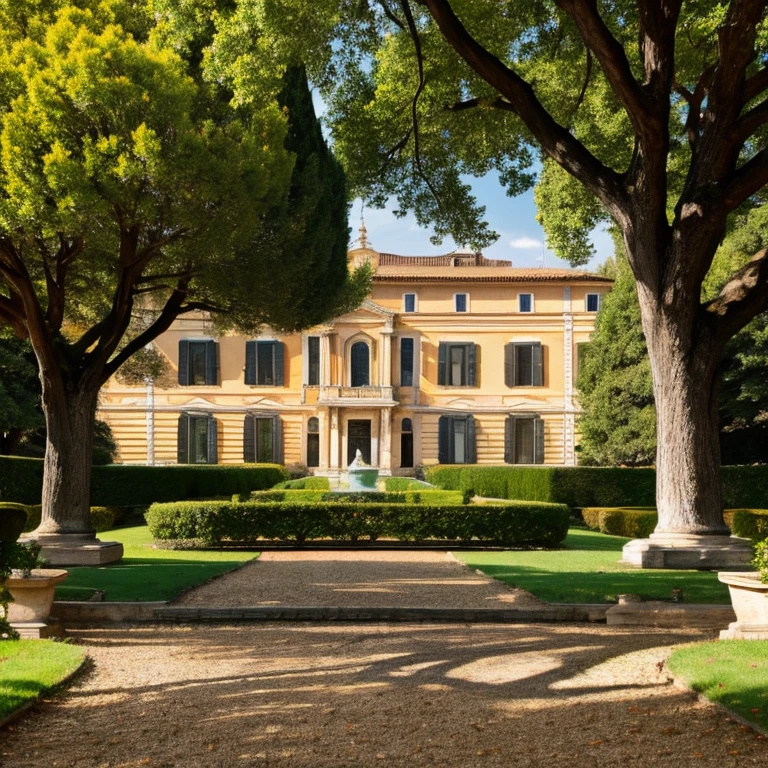“Villa Farnesina in Rome” Prompt: “Beautiful gardens and buildings of Villa Farnesina”