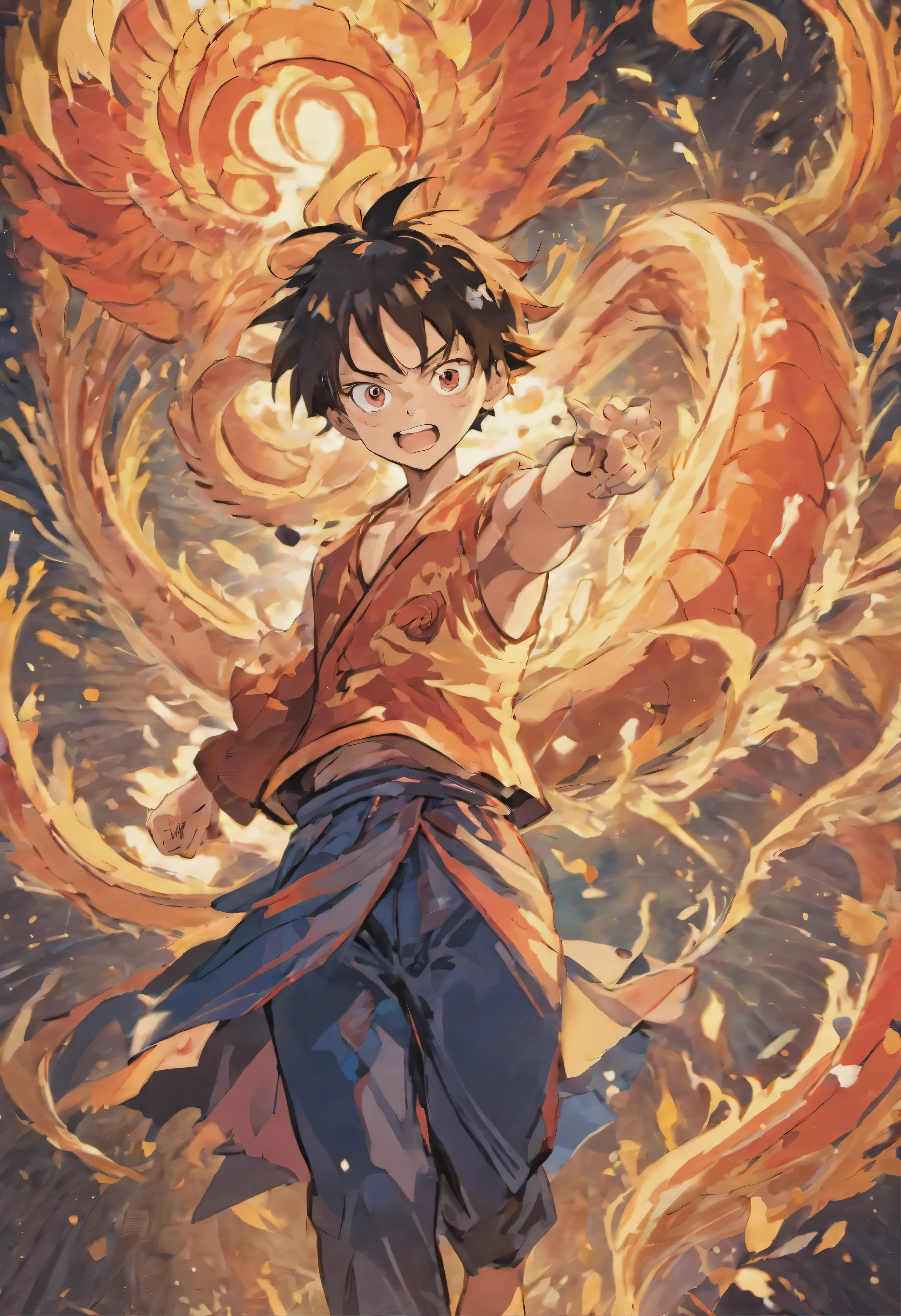 Japanese style, Monkey D. Luffy,(cloisonne:1.2), White background , 3D Chinese Dragon Oil Painting, Oriental elements, Reasonable design, clear lines, (linear art, monochrome),One Piece Luffy,One Piece original style,ink elements,Hand-drawn style