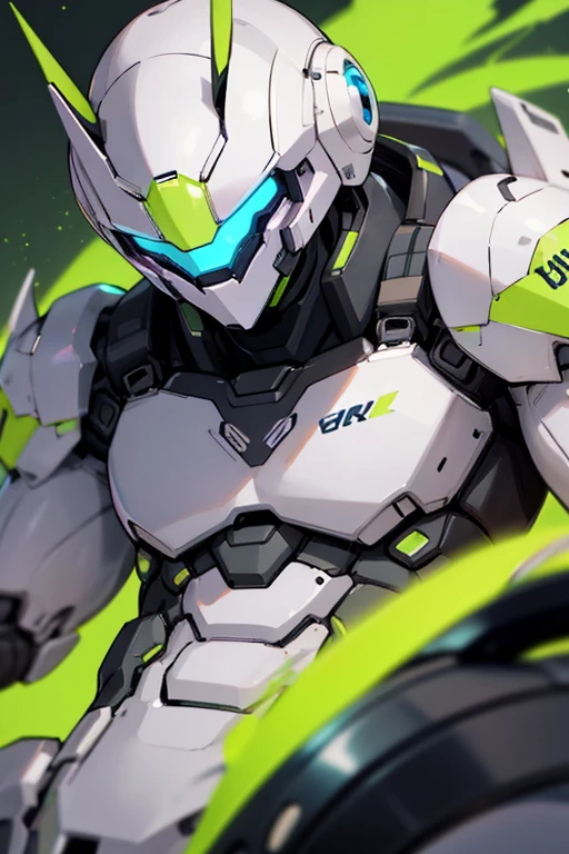 Robot, muscular, sensual, color verde