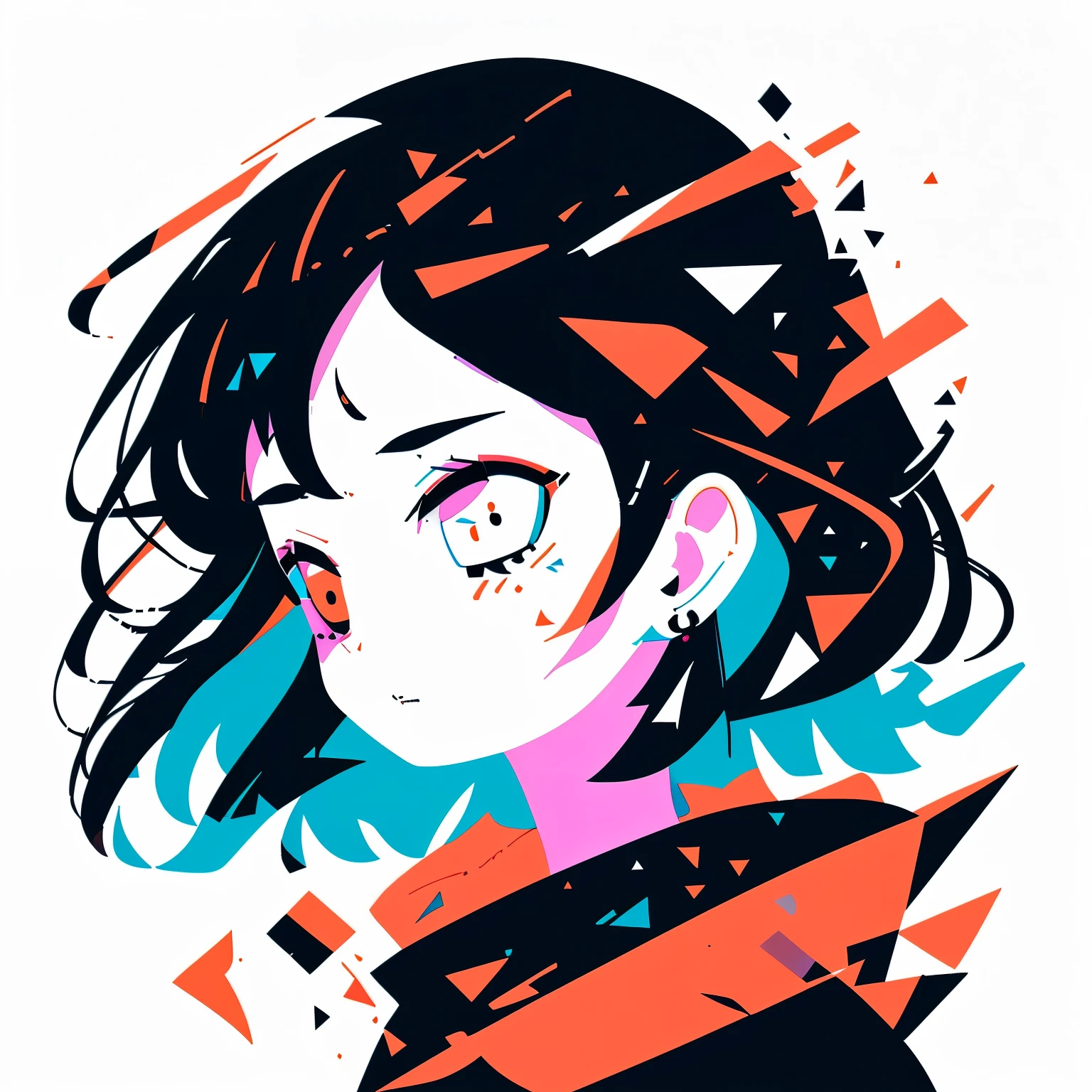 超A high resolution, Best aesthetics, The depiction is top notch, Flat avatar, Boy anime visuals, Cute art style, Little, Long Hair, Ahoge, drawing on paper, Simple Background, Earrings,