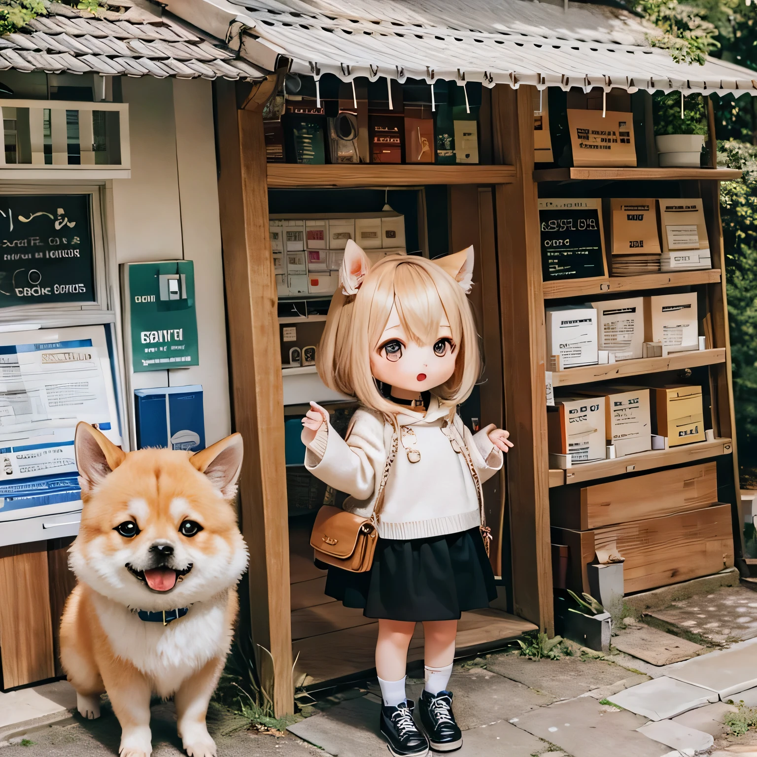 Girl walking on a lead, Shiba Inu girl Chibi Shop baby