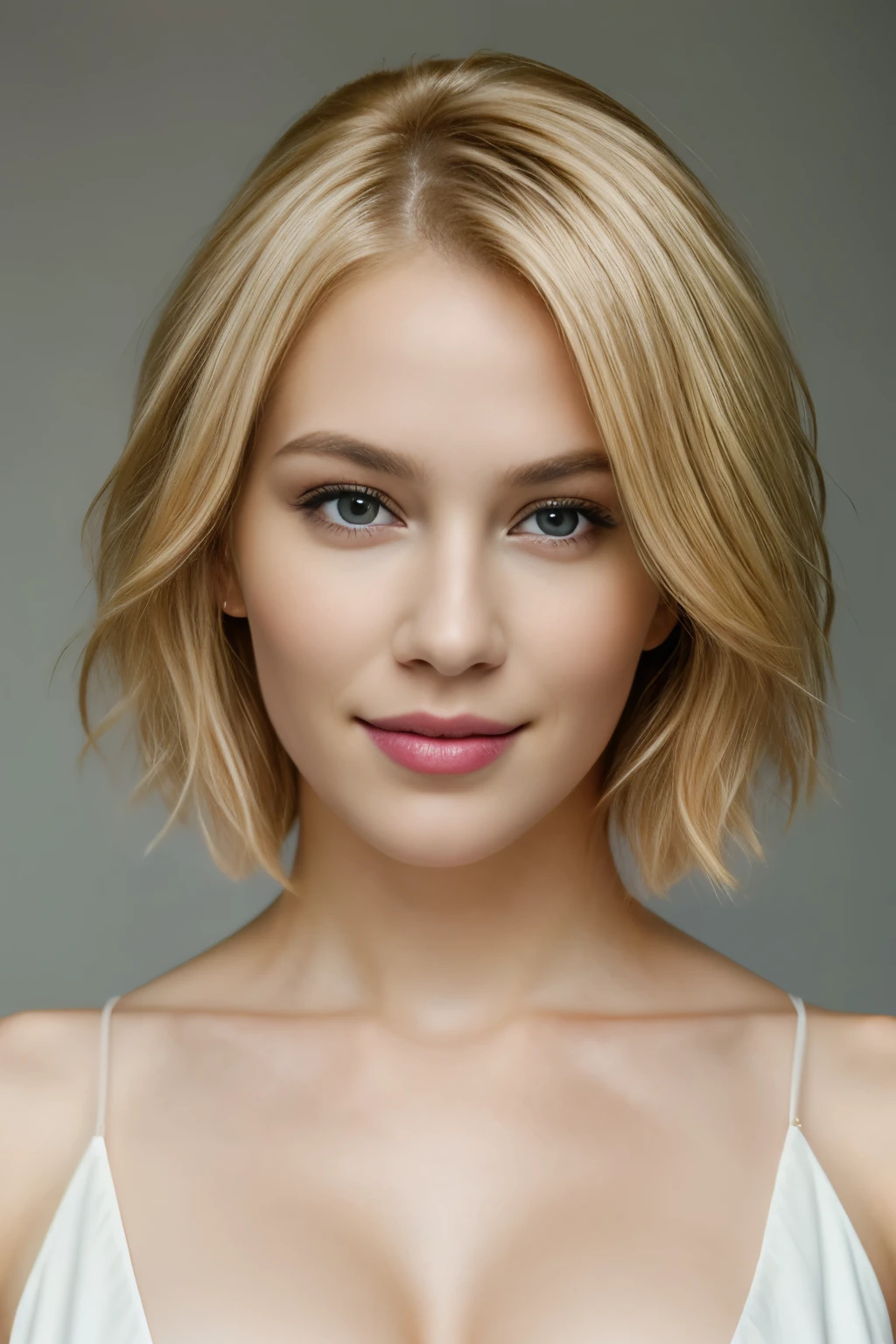 highest quality, Realistic, masterpiece, 8k, 1 girl, take a picture, Digital Art, Blonde Goddess, Beautiful blonde girl, bob hair, short hair, Gorgeous Woman, Sexy Girls, Cleavage, Looking at the camera is sexy