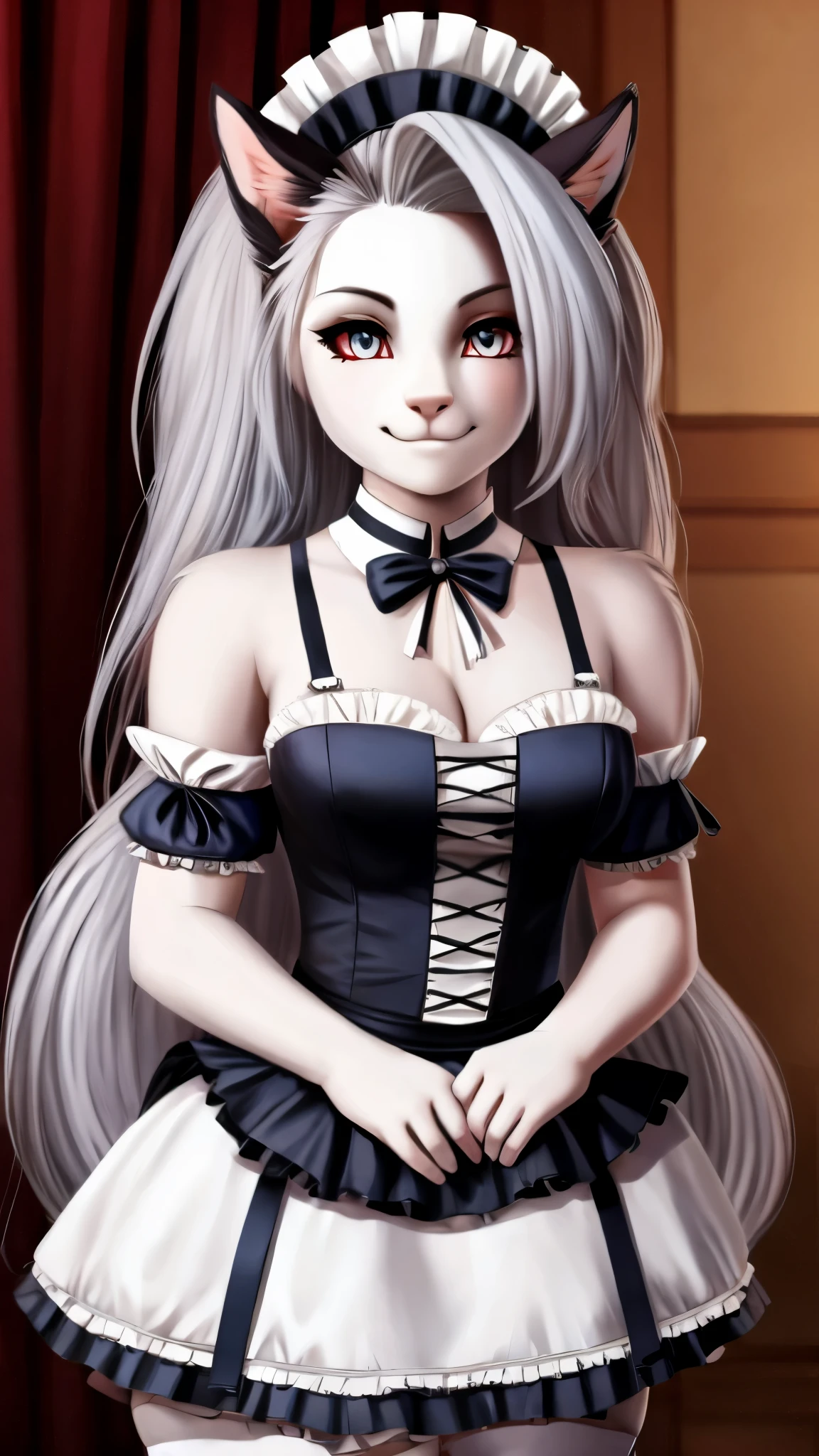 Loona in a maid outfit.