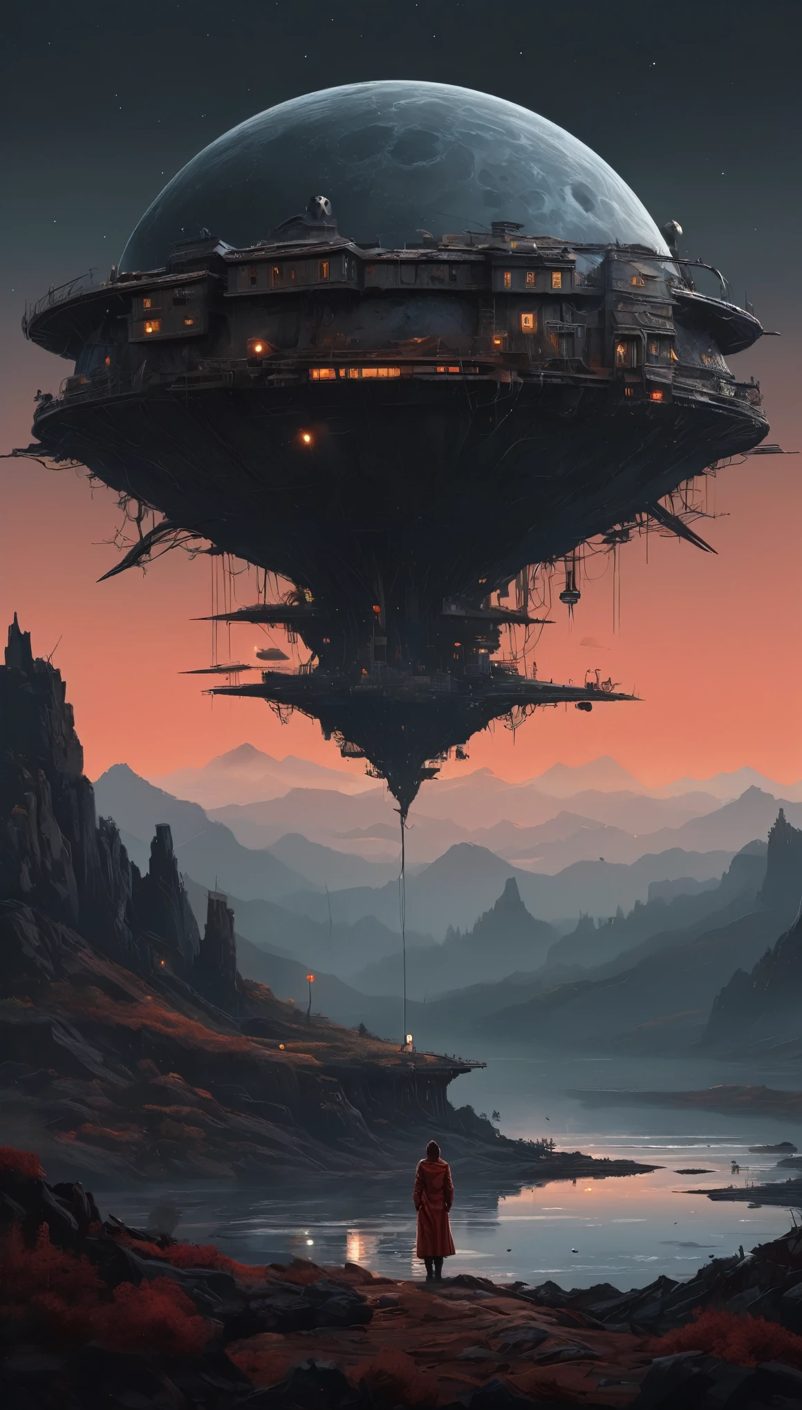 Rubyfall Spectrolite Na'vi ,troll,long hair,pretty face,eyebrow up,full body shot,ominous landscape,Simon Stalenhag,native armenia,Wangechi Mutu,prime colors,urban,extremely detailed, [night landscape],masterpiece,intricate details,eyes extremely detailed, high detailed eyes,city in mountain on background,niobium Chalcopyrite moon,Obsidian Alien Entity,ominous landscape, niobium Obsidian atmosphere,dangerous,full body length, sassiness,pretty face,intricate details,realistic humid skin,extremely intricate details,anatomically correct,High contrast,Ultra HD,HDR,photo,photorealism,Masterpiece, natural skin textures, hyper realism,hyper detailed,High contrast,Realism,Ultra Detailed,irina yermolova, close full body shot,32K resolution,Nikon Z9,full body length,Manganite babygirl ,pretty face,eyebrow up,long boney fingers,pencil drawing,detailed hand structure,veiny hands,gnarled knuckles,stretched tendons,thin and delicate fingers,(high contrast, black and white),light and shadows,subtle shading,dramatic perspective,(fine etching:1.1),realistic textures and wrinkles,meticulous hatching,precision and accuracy,sketchy lines,rich graphite tones,highly defined finger joints,creases and folds,soft smudging,gradient values,expressive gestures,broken nails,filigree rings,dainty engagement ring,aged skin,slight calluses,powerful hand movements,mysterious and elegant(hand) posture,just a touch of red,subdued background,mysterious atmosphere,neowrsk, flying spacecraft, floating in the sky, dutch angle, spaceship,,ominous landscape,glate gray atmosphere,by art Simon Stalenhag,(((Wangechi Mutu))),Cuprite town,stalker,goblin,islands levitating above ground