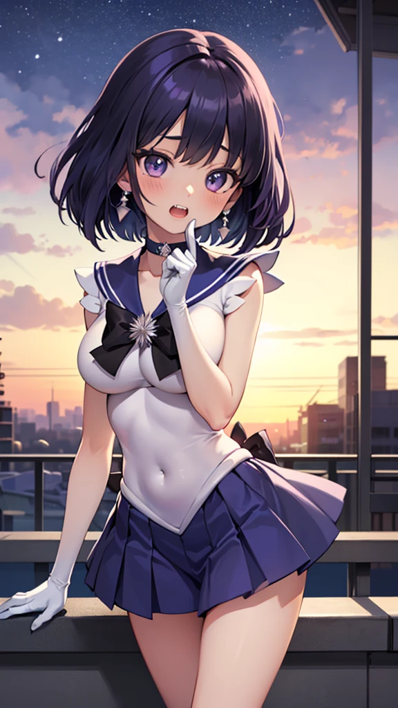 ((full body)),(masterpiece:1.2, highest quality:1.2), ((White Jade)), R15, High resolution, (Very detailed), (Complex), (Beautiful teeth shine:1.2), sunset, gradient null, null間, Cinema Lighting, (pixiv), 1 girl, (8k, hd, Portraiture, Cowboy Shot, anime, 4K, novel lighting), Soft contours, (Perfect quality:1.2), bangs
break (Tomoe Hotaru, Sailor Saturn), Purple eyes, Purple Hair, short hair,
break back bow, purple bow, purple choker, purple Sailor collar, Purple Skirt, bow, choker, Earrings, tiara, White gloves, jewelry, Magical girl, Big Breasts, clavicle, (white leotard), mini skirt, Sailor collar, Sailor Warrior Uniforms, boots, (Sleeveless), (See-through), (Skin dents:1.2), (steaming body:1.2), (Exposing shoulders, Bare waist, Thighs, Covered navel)
break (complete abnormality, Perfect hands), (Perfect pretty face:1.4), (The perfect outfit, Perfect body), Long legs, night, (null:1.2), Heavy breathing, (in front, energy, NFSW)