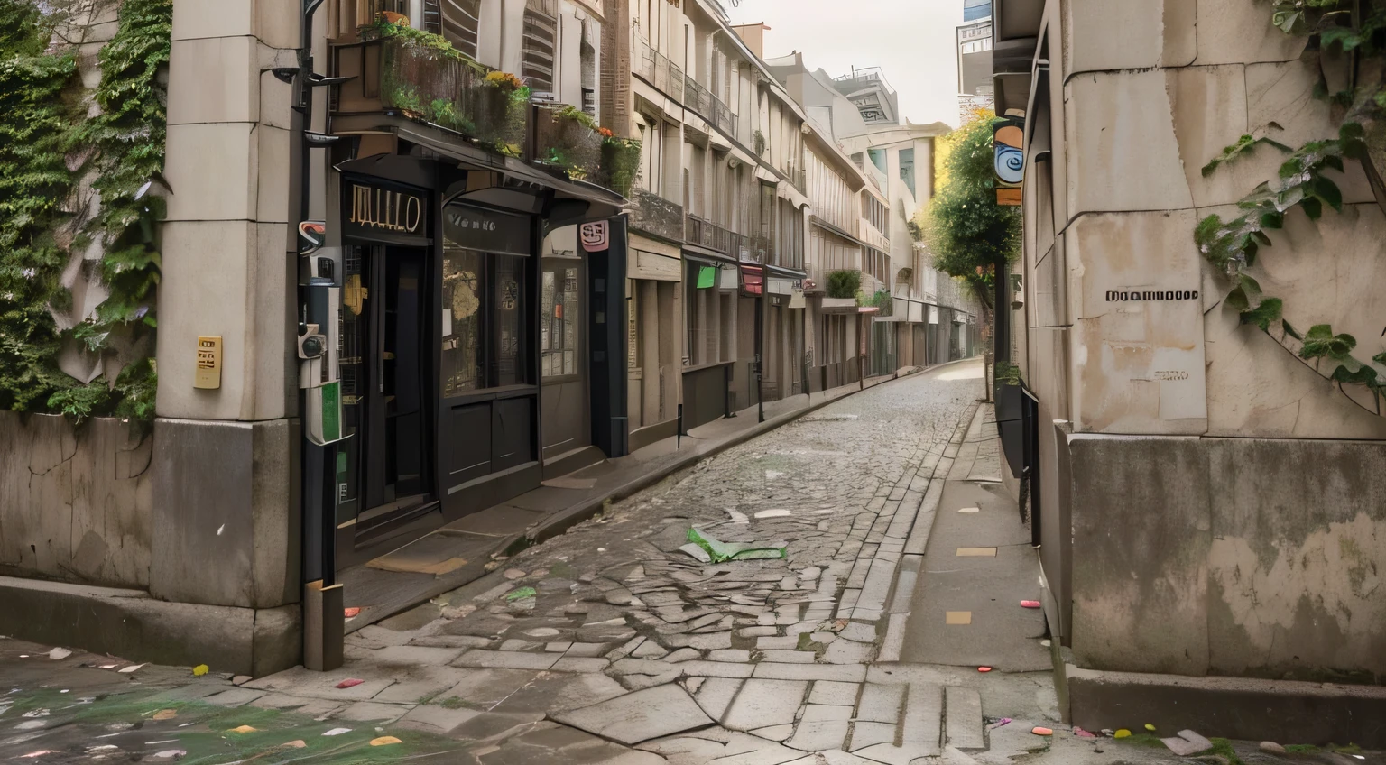 In order to generate a Stable Diffusion prompt for the given theme, "Muro(parede antiga) em uma Rua vazia(((Seattle, Washington))), deserta, com Outdoor(((sad torn hearts)))", we can imagine a detailed and high-quality image with the following prompt:
"(best quality,4k,8k,highres,masterpiece:1.2),ultra-detailed,(realistic,photorealistic,photo-realistic:1.37),desolate Parisian street,ancient wall covered with ivy,empty street,lonely outdoor advertisement with torn hearts,pastel color tone,vintage-style lighting"